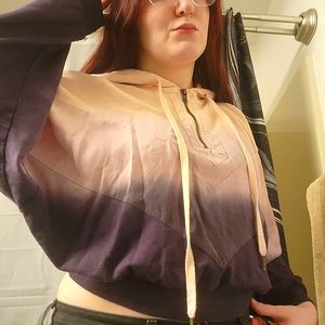 Victoria's Secret PINK | XS | Batwing Cropped Pullover | Pink to Purple Ombre